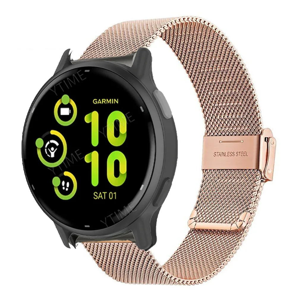 Correa milanesa de 20mm para Garmin Venu SQ 2/Venu2 Plus, correa de muñeca Vivoactive 3 5, pulsera Forerunner 158 55 645 245, correa de reloj musical
