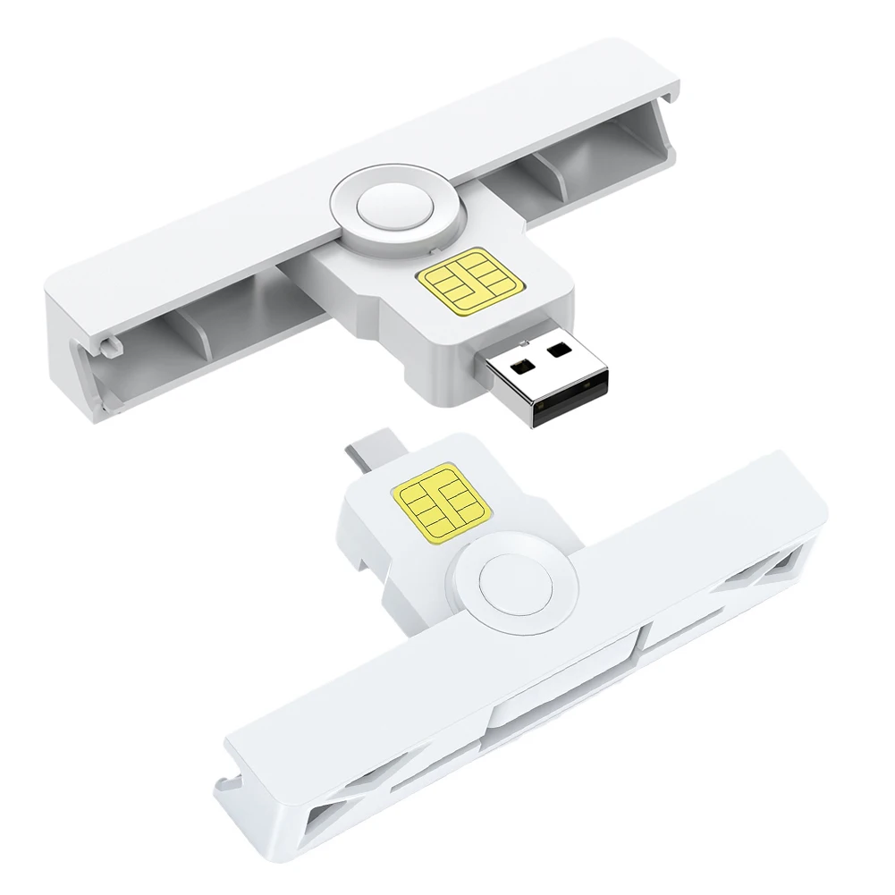 Lector de tarjetas de cajero automático Lector de tarjetas inteligentes portátil USB2.0 Tipo-C Lector de tarjetas USB para seguridad de certificados digitales