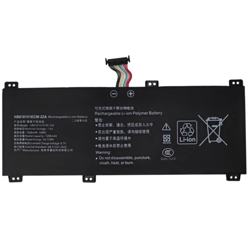 Batería genuina para ordenador portátil HB6181V1ECW-22A 7,6 V 56Wh para Huawei MagicBook 16 HYLR-WFP9 HYM-W56 HLYL-WFP9/WFQ9 FRD-WFG9/WFD9 - imagen 4