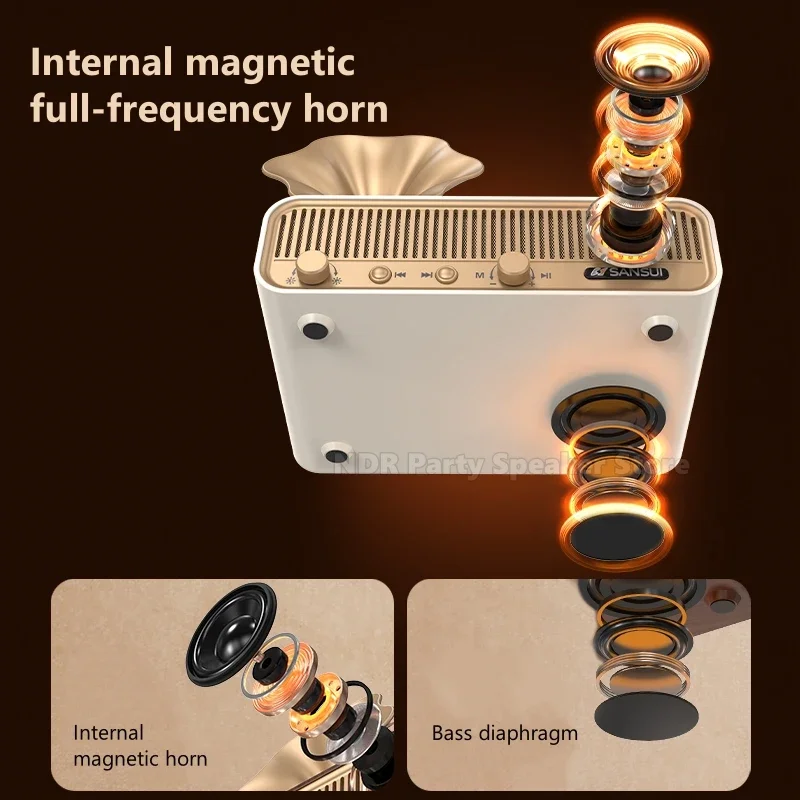 Fonógrafo Retro Bluetooth altavoces pequeño Audio inalámbrico hogar creativo adornos de Audio de escritorio BT 5,3 práctico regalo de cumpleaños - imagen 3