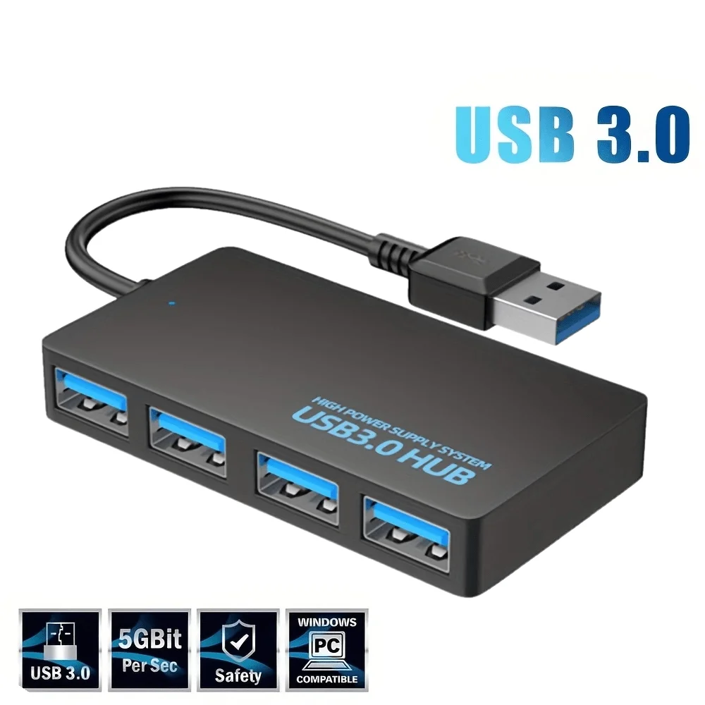 Hub USB de 4 puertos USB/Extender de concentrador tipo C 2,0 3,0 adaptador divisor de velocidad rápida estación de acoplamiento 4 en 1 Cable USB para ordenador PC