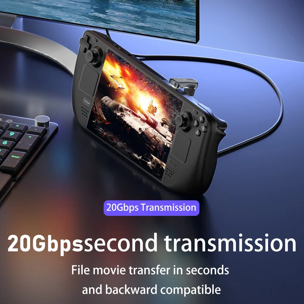 Adaptador USB C de ángulo de 180 grados, USB-C macho a hembra, 20Gbps, PD, 140W, convertidor de carga para accesorios de cubierta de vapor, 5/2 Uds. - imagen 3