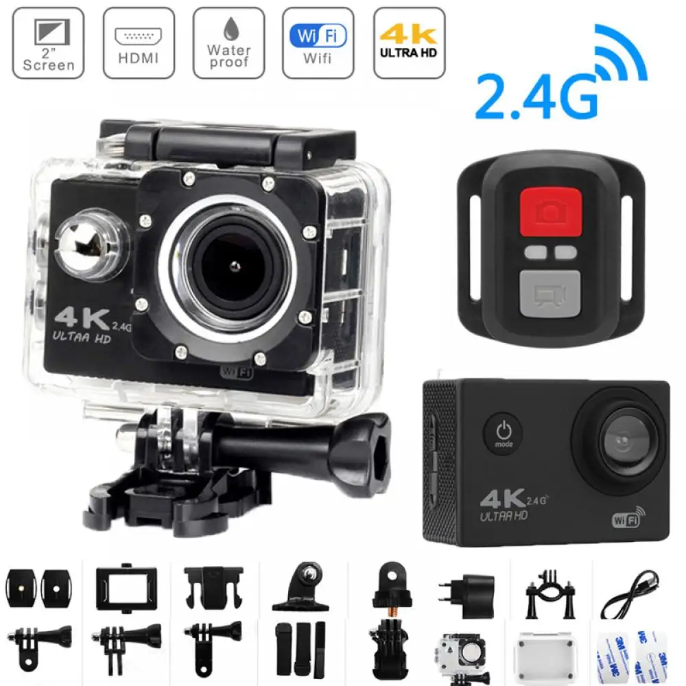 Cámara de Acción H9R 4K con WiFi, videocámara deportiva con Control remoto, DVR, DV go, resistente al agua, 30M, pantalla de 2,0 pulgadas, para casco, grabación de vídeo, regalo - imagen 3