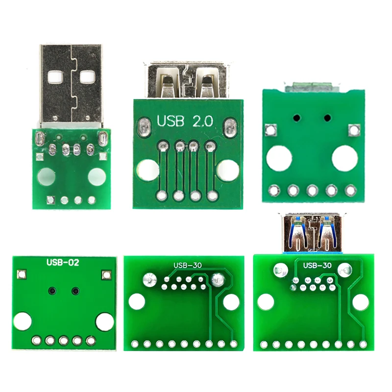 5 uds conector macho USB/MINI MICRO USB a adaptador DIP conector hembra 2,54 conector B tipo C USB2.0 3,0 convertidor PCB hembra - imagen 5