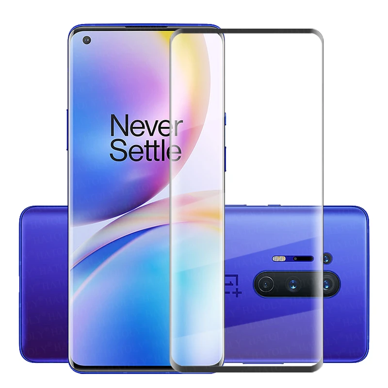 Para vidrio Oneplus 8 Pro Protector de pantalla de vidrio templado 3D cubierta curvada completa One Plus 8 Pro vidrio Protector para Oneplus 8 Pro