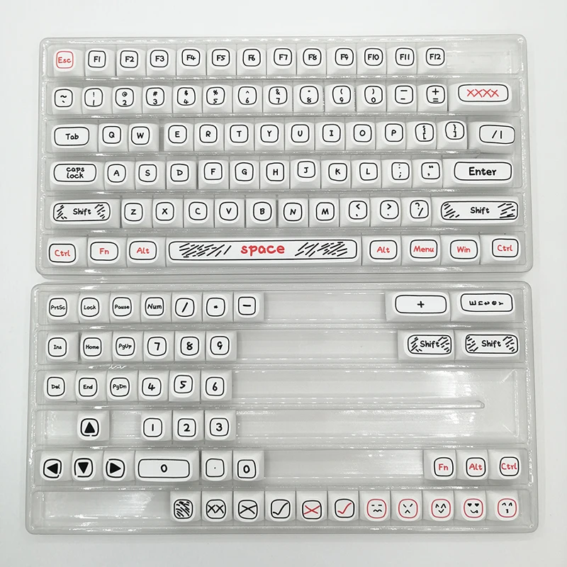 Teclas de Graffiti de 125 teclas, teclas de perfil MA PBT para teclado mecánico, juego de tapas de teclas personalizadas de Anime lindo, Tester68 Rk61 MX Switch - imagen 5