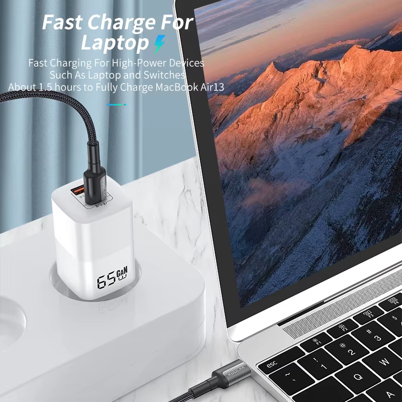 Kuulaa Cargador GaN 65W USB-C PD Carga Rápida - imagen 4