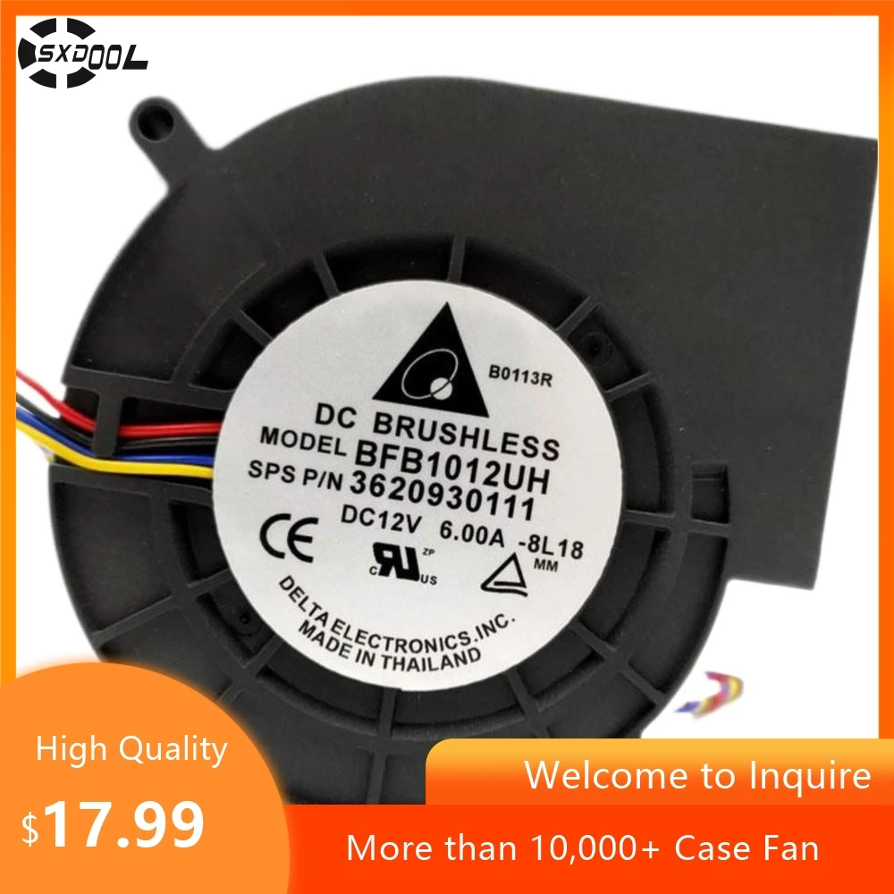 Para ventilador Turbo Delta BFB1012UH 12V 6A, 97mm, rodamiento de bolas doble, alto flujo de aire para escape y refrigeración de parrilla de barbacoa - imagen 2