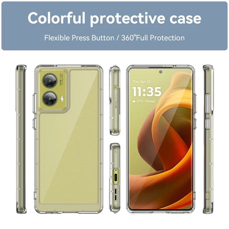 Para Moto G85 funda Motorola Moto G85 Capas a prueba de golpes teléfono parachoques trasero transparente Color transparente para Fundas Moto G85 G 85 - imagen 4