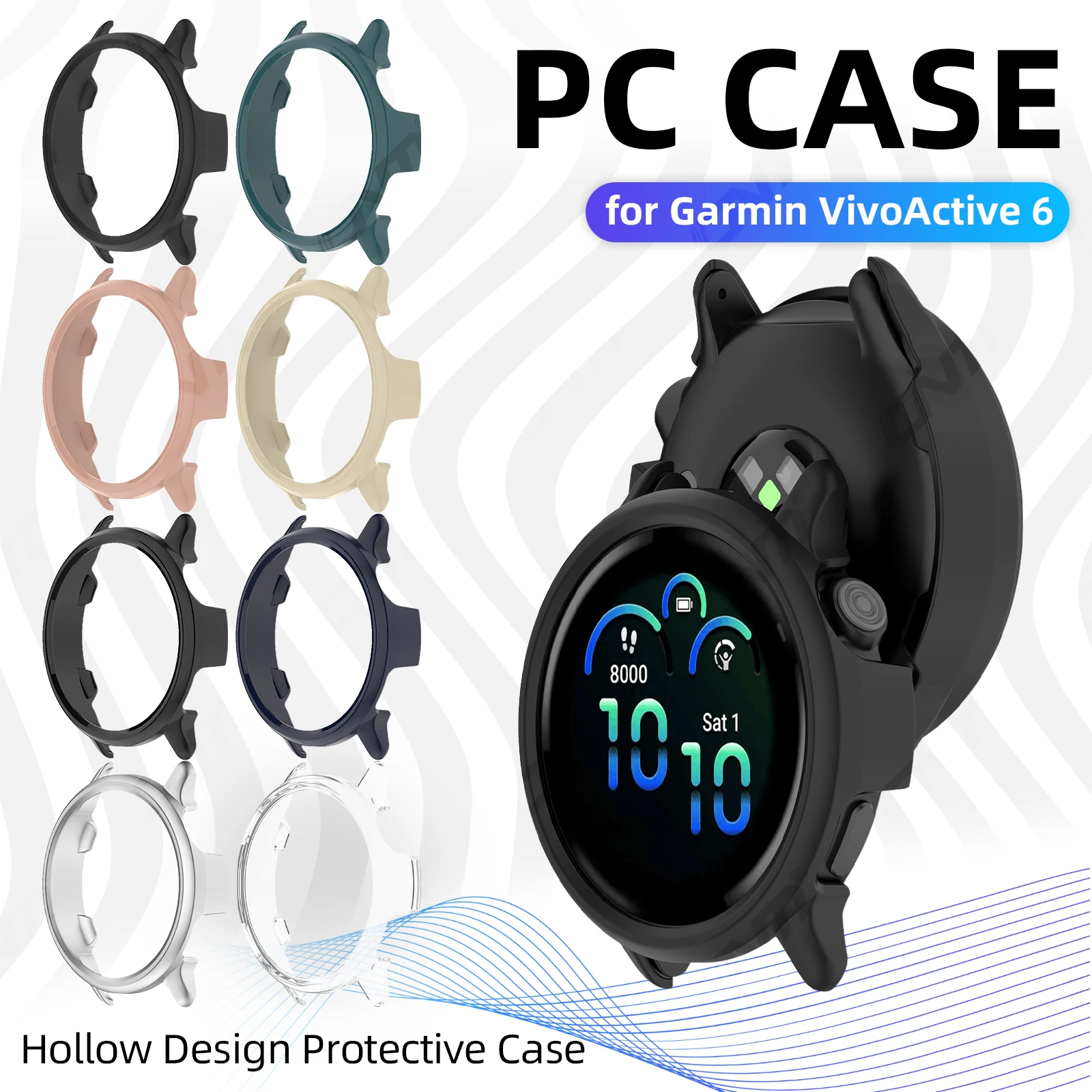 Funda rígida de PC para Garmin Vivoactive 6, carcasa protectora a prueba de golpes para accesorios de reloj inteligente Garmin Vivo active 6