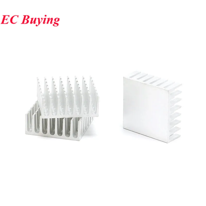 10 uds/1 ud 28*28*11mm disipador de calor aleta de refrigeración disipador de calor de aluminio enfriador del radiador 28X28X11mm plata negro - imagen 4