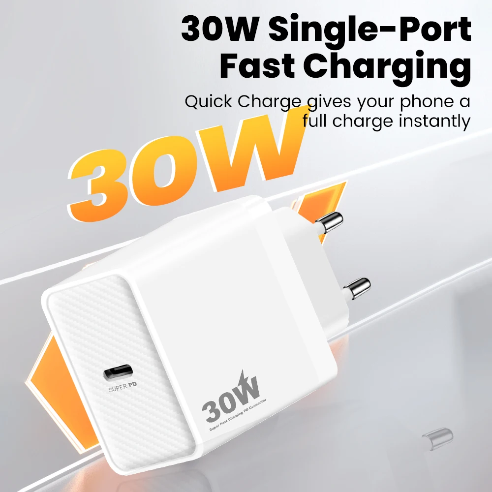 Olaf 30W USB C cargador de carga rápida PD QC3.0 tipo C adaptador de cargador para iPhone Samsung Huawei Xiaomi cargador de teléfono carga rápida - imagen 3