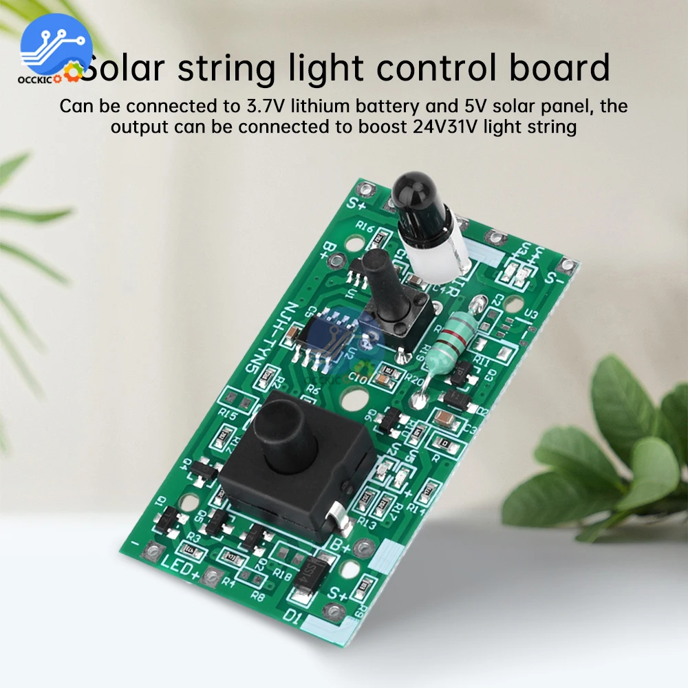 Controlador de cadena de luz Solar, módulo de interruptor de circuito, Kit de controlador de placa de cordón de luz Solar, 3,7 V a 24V, 31V - imagen 2