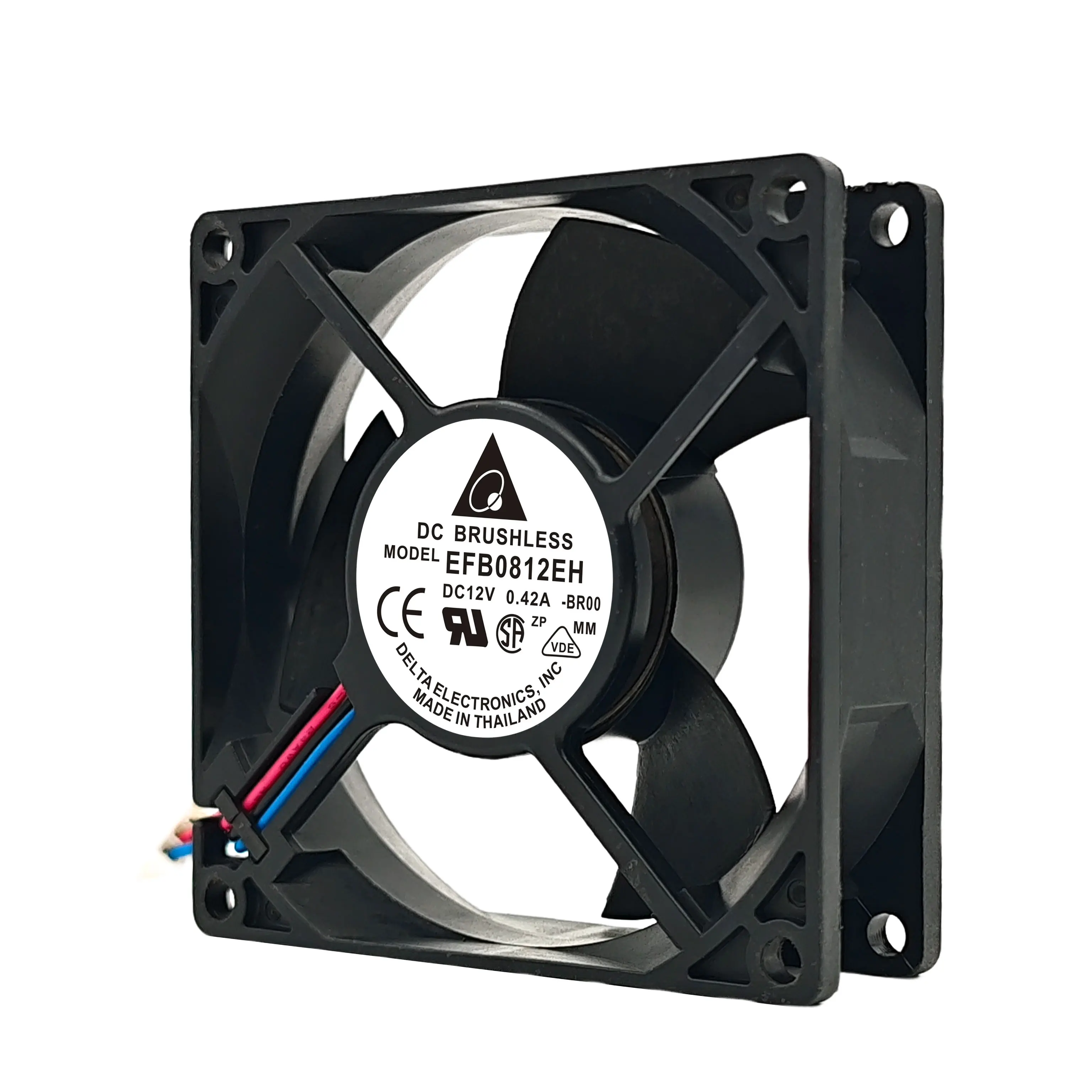 para ventilador inversor Delta EFB0812EH-BR00 de 12 V y 80 mm con alarma de puesto de 3 cables - imagen 2
