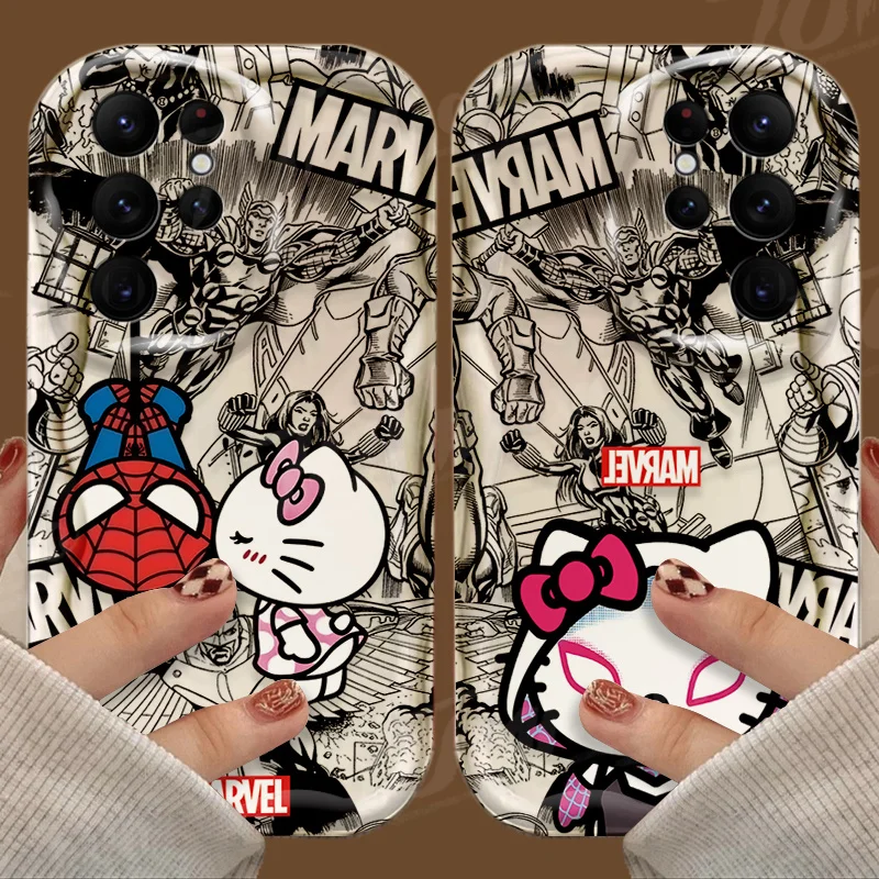 Funda de silicona con dibujos animados de Marvel, Spiderman, HelloKitty, Samsung Galaxy A53, A54, A34, A14, A24, A13, A23, A33, A73, A15, A05, A05S