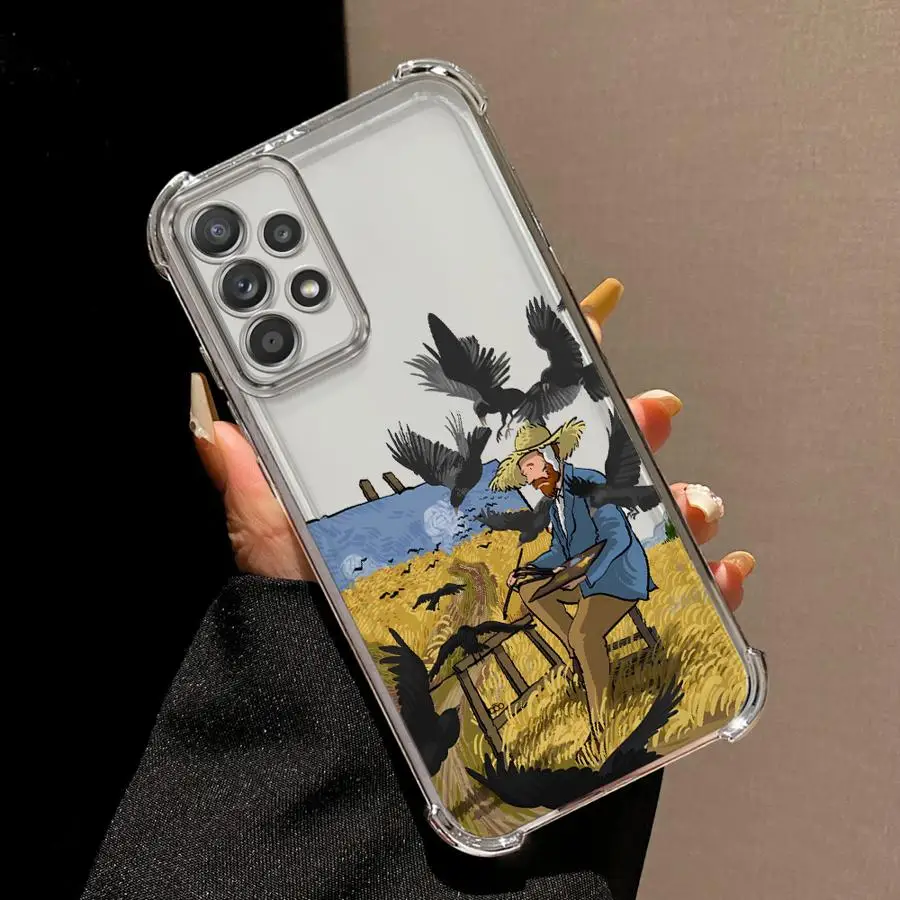 Funda transparente para teléfono Samsung Galaxy A16 A25 A52 A17 A35 A36 A26 A24 A33 A15 A13 A21s Van Gogh Creatividad - imagen 4