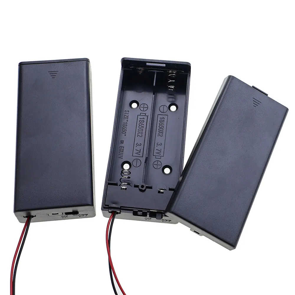 Caja porta baterías 18650, caja de almacenamiento de batería con 2 ranuras, con interruptor y cubierta y cable Terminal DuPont PH2.0 XH2.54 DC5.5X2.1 USB2.0 - imagen 3