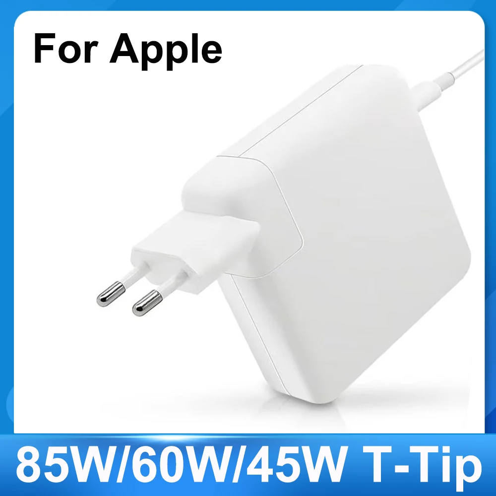 AC 85W / 60W /45W Conector T-tip Adaptador de corriente Cargador para computadora portátil Compatible con MacBook Air 11 pulgadas y 13 pulgadas
