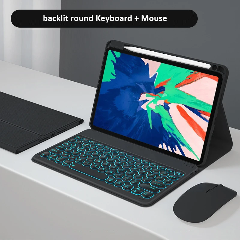 Teclado retroiluminado de 7 colores para Xiaomi Pad 6 Mi Pad 6 Pro 11 pulgadas 2023 con soporte para bolígrafo teclado español ruso inglés - imagen 5