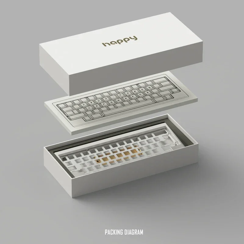 Hhkb-Kit de clavier mécanique 60%, structure de joint, mode touristes, échange à chaud, ergonomique, auto-assemblage, Bluetooth, clavier de jeu personnalisé - imagen 5
