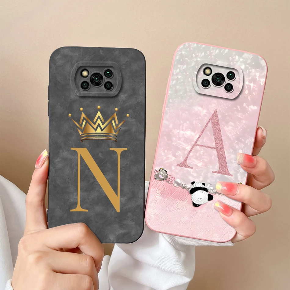 Funda para Poco X3 Pro/X3 NFC/X3 GT Funda letras de moda contraportada de alta calidad para Poco X 3 GT X3Pro X3NFC carcasa de teléfono suave