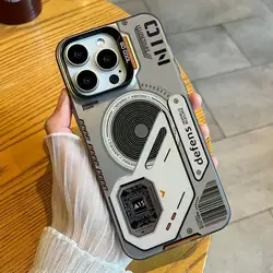 Funda de Teléfono con Diseño de Chip Tecnológico para iPhone 17 16 15 14 Plus 13 12 11 16E Pro Max 17 Air XR XS, Carcasa Rígida Mate con Bumper