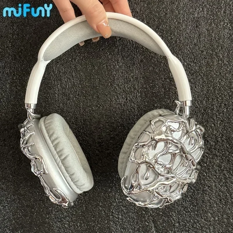 Mifuny Airpods Max funda plateada creativa funda protectora para auriculares personalizada para Airpods Max accesorios para auriculares Decoración - imagen 2