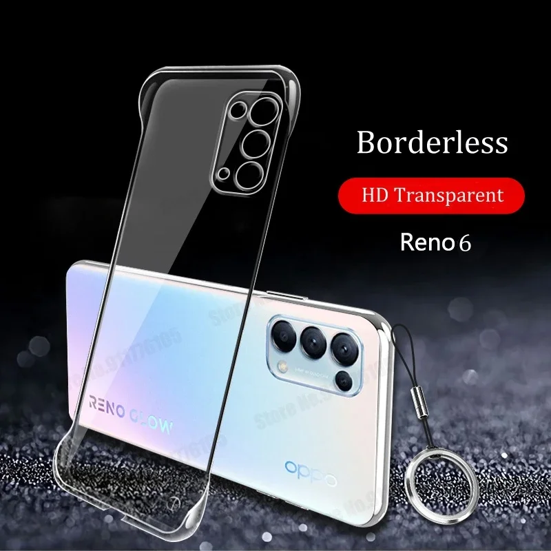 Funda transparente HD sin marco para OPPO Reno 6, 5, 4, 12 Pro Plus Find X7 X3 X2 Pro Realme GT, funda protectora ultrafina sin bordes