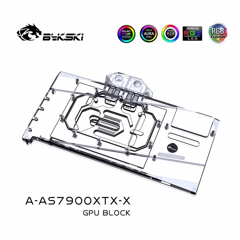 Bykski-bloque de agua para ASUS TUF Radeon RX 7900 XT / XTX GAMING OC GPU Card/radiador de refrigeración de cobre RGB AURA/ A-AS7900XTX-X - imagen 2