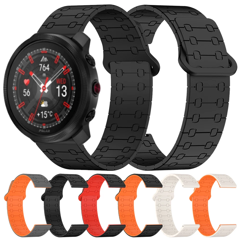 Pulsera de silicona con bucle magnético de 22mm para Polar Vantage M3 M2 M V3, pulseras de repuesto para correa deportiva Polar Grit X/X2 Pro Titan - imagen 2
