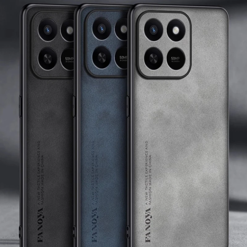 Para Honor 400 Smart Funda de piel de oveja lisa de cuero PU para Honor X7D 4G 5G a prueba de golpes mate cubierta protectora de parachoques duro - imagen 3