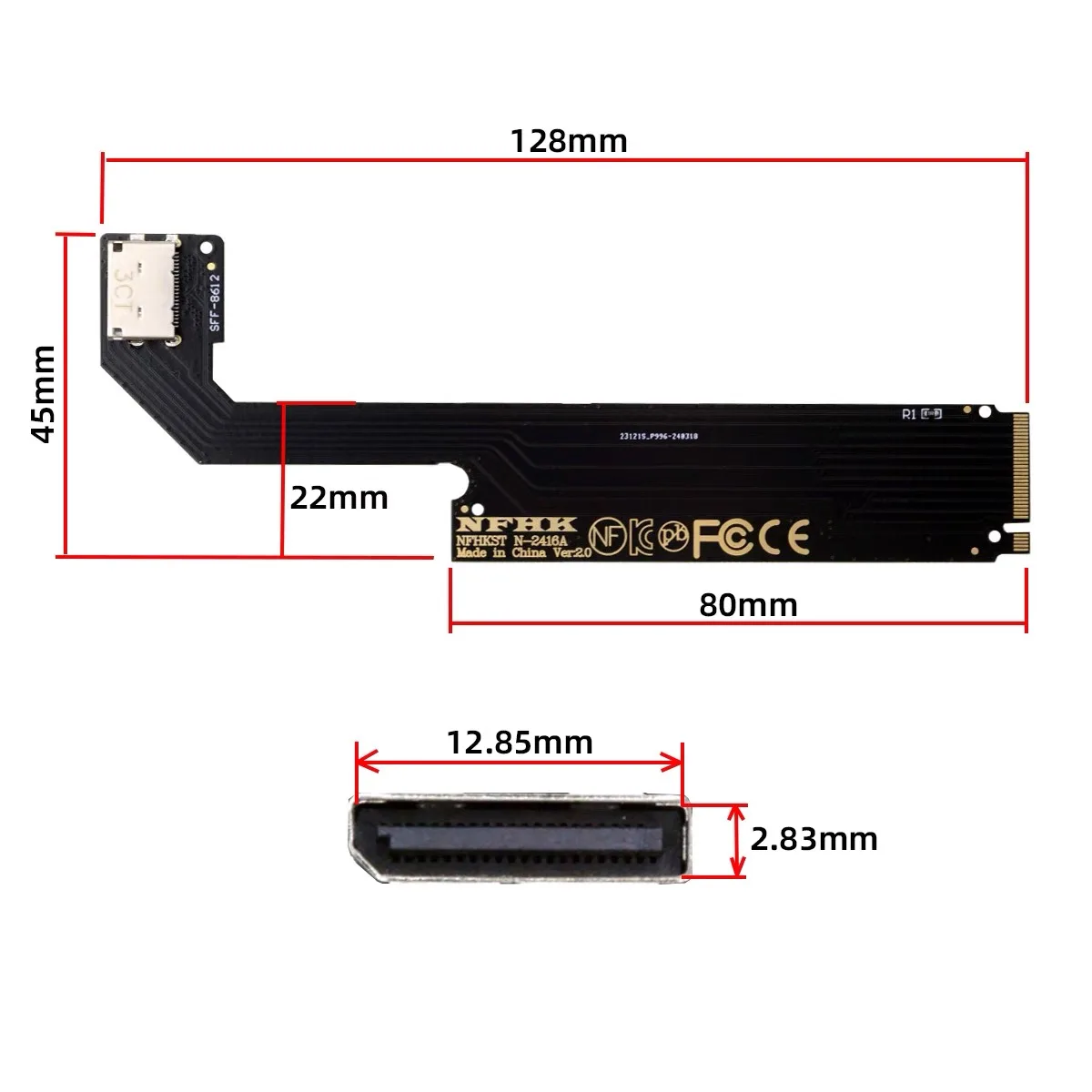 PCI-E 4,0 M.2 M-key a Oculink SFF-8612 SFF-8611 adaptador de host para 2023 2024 ThinkBook 16+ AMD8845 tarjeta gráfica externa y SSD - imagen 3