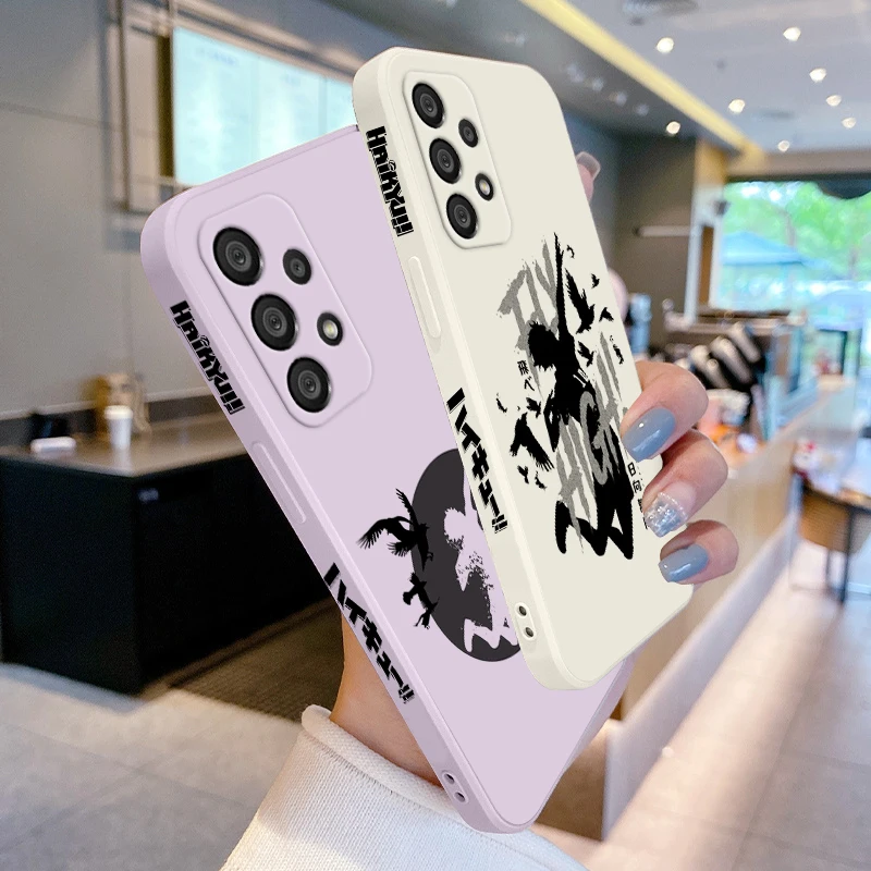 Funda de teléfono con logotipo de Anime haikyuu para Samsung, A55, A53, A33, A52, A32, A71, A51, A21S, A35, A25, 5G, cuerda líquida izquierda - imagen 3