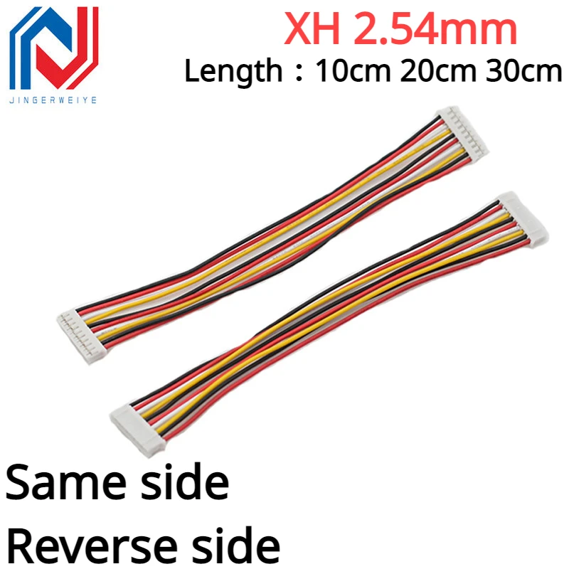 10 Uds XH2.54 Cable Terminal electrónico Cable doble cabeza 10cm/20cm/30cm Cable 26awg doble cabeza mismo lado/conector lateral inverso