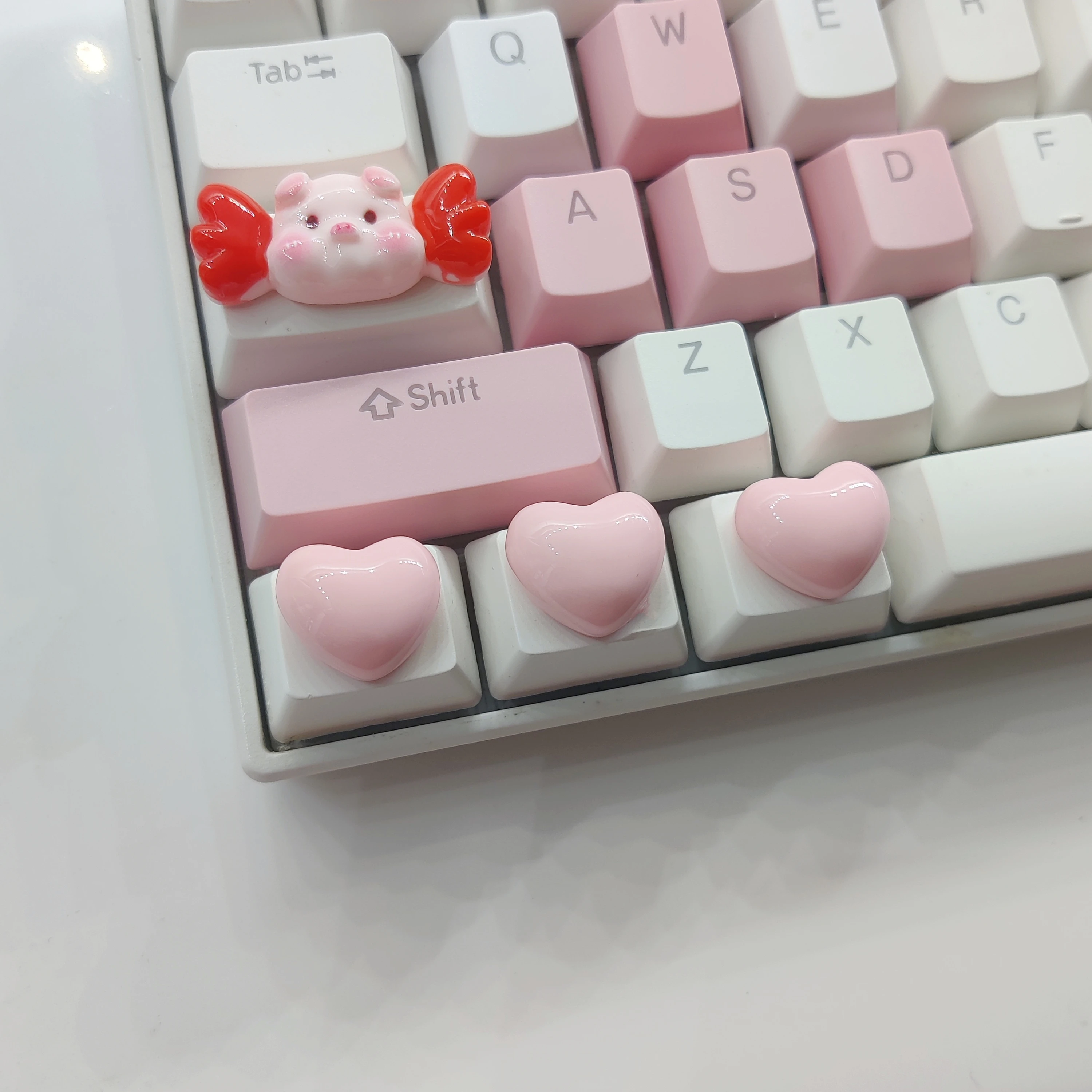 Ctrl-Tapa de tecla personalizada, 1.25U, amor, lazo rosa, cordero, suplemento de repuesto para teclado mecánico - imagen 4