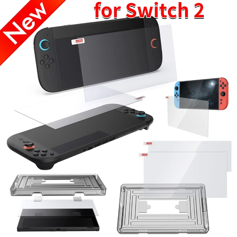 2 uds vidrio templado para NS Switch 2 Protector de pantalla HD película protectora transparente antiarañazos accesorios de consola Switch2