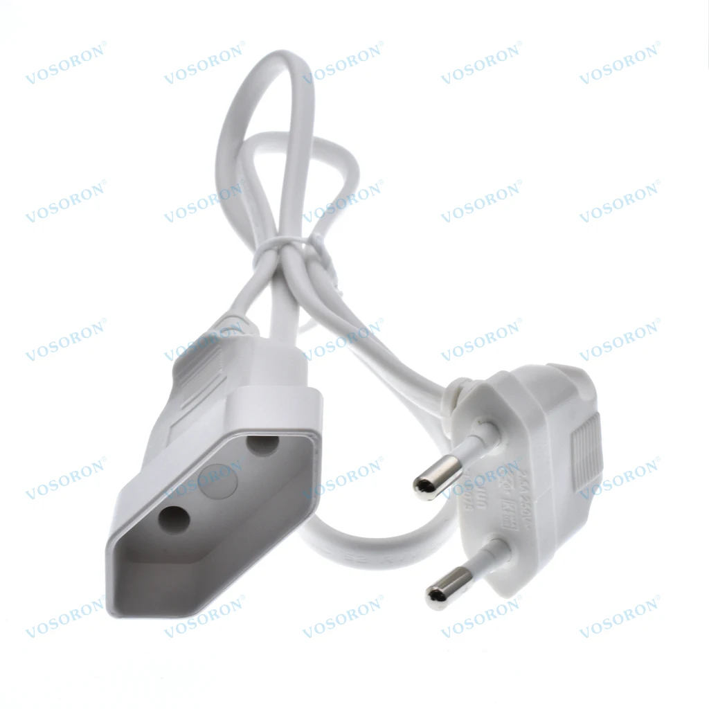 Cable de extensión de alimentación con enchufe macho europeo de 90 grados a hembra para ordenador PC PDU 0,3 m/0,6 m/1,8 m Cable en ángulo curvo de 2 clavijas UE