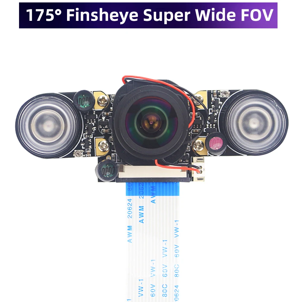 Frambuesa Pi 175 °   Cámara IR-CUT visión nocturna Focal ajustable 5MP ojo de pez interruptor automático día noche para Raspberry Pi 5 4B 3B + Zero - imagen 4