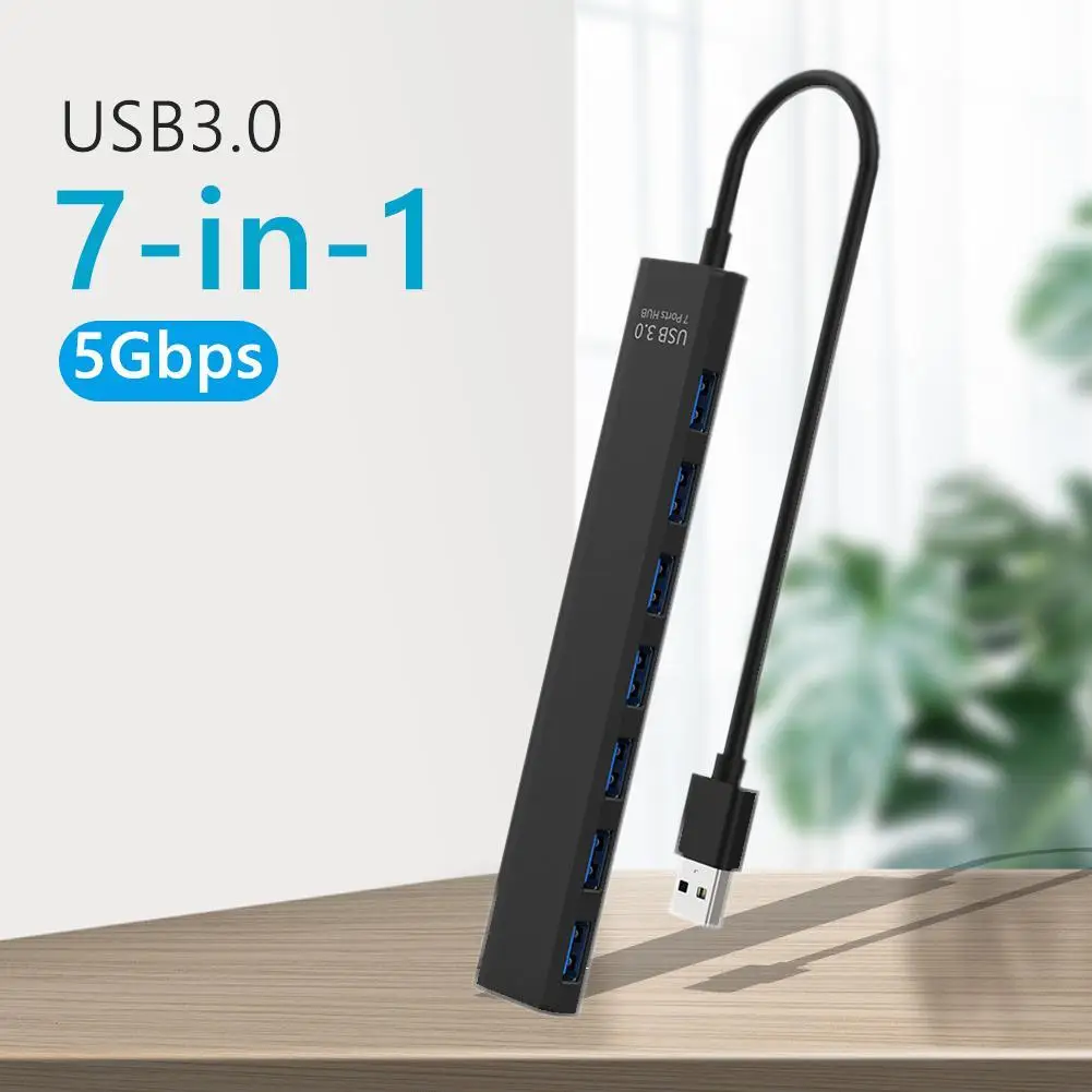Adaptador de acoplamiento 7 en 1 para ordenador portátil y Macbook Pro, concentrador USB 3,0 de alta velocidad, 5Gbps, extensor de estación de acoplamiento