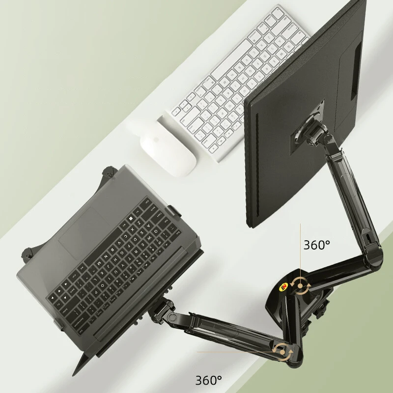 Escritorio NB F160 con Brazo Doble FP-2 para Monitor y Portátil