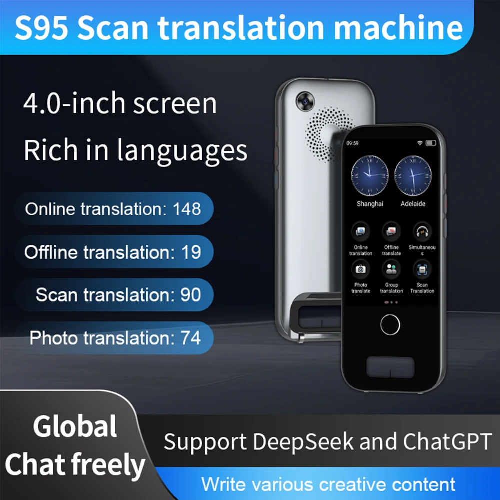 Lector de escaneo 2 en 1, máquina de traducción portátil, pantalla táctil de 3,97 pulgadas, traductor en tiempo Real, pluma de traducción sin conexión para estudio