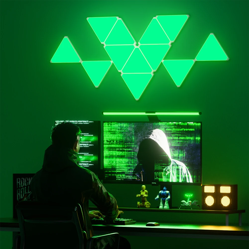Lámpara Gaming LED Triangular WiFi – Iluminación Pared RGB - imagen 5