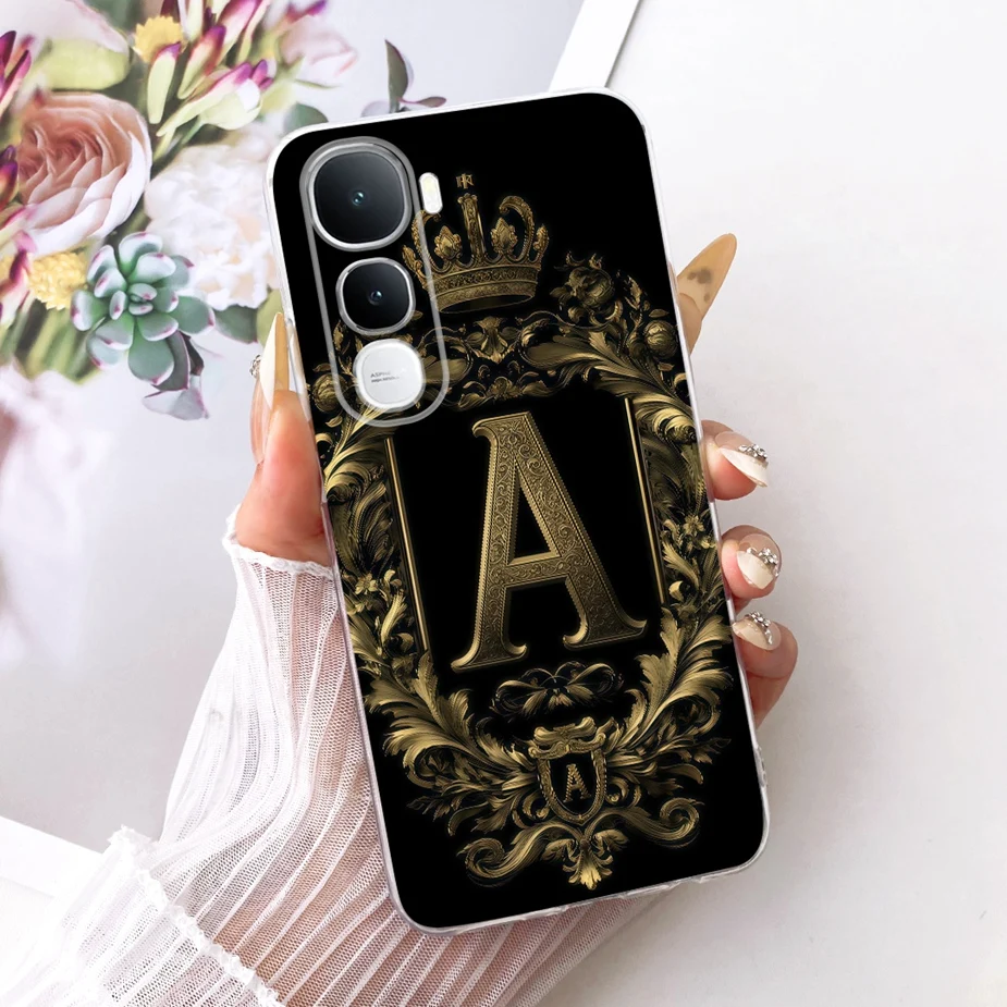 Para Vivo Y400 5G funda V2506 nueva corona letras cubierta de silicona suave funda de teléfono para Vivo Y400 Pro Y 400 VivoY400 4G bolsas de cubierta trasera - imagen 2