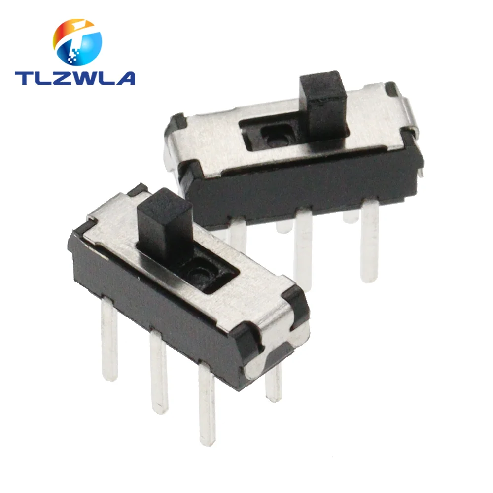 100 Uds MSS22D18 Mini interruptor deslizante DIP en miniatura 2P2T 6 pines mango alto 2MM para interruptor de DVD - imagen 4