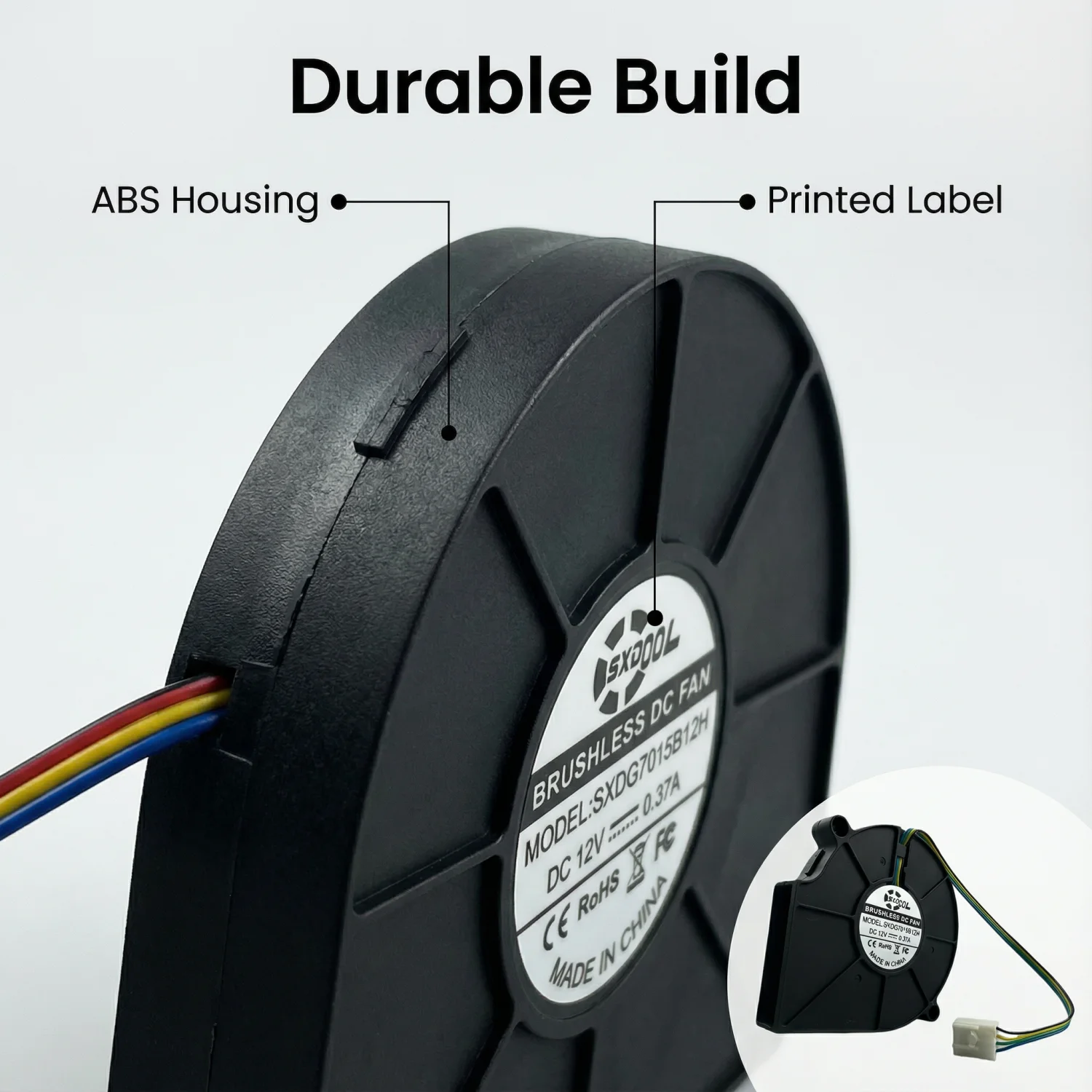 75mm X 15mm 7515 ventilador Turbo DC 12V 4 pines PWM doble bola alto flujo de aire ventilador de refrigeración de escape lateral para 1U servidor PC DIY - imagen 4