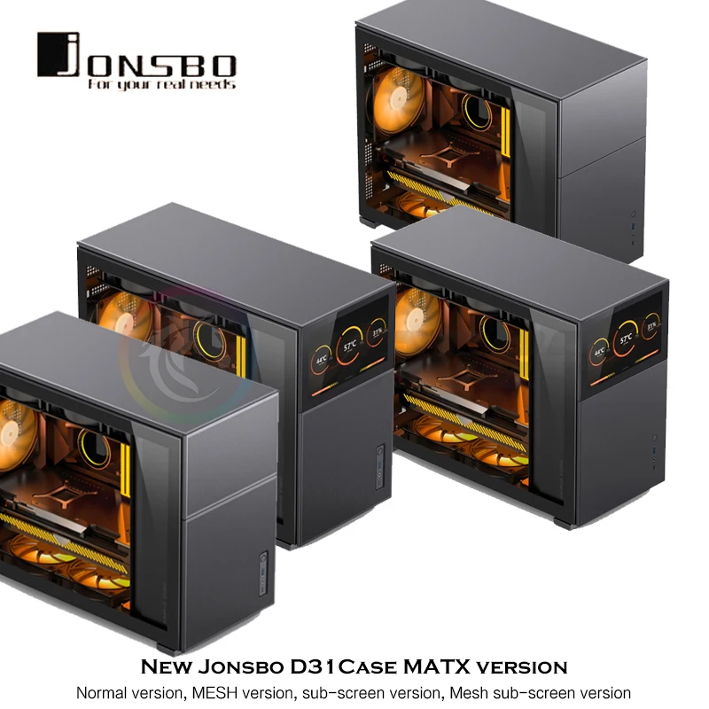 Jonsbo-carcasa para PC Gamer DIY 360, refrigeración por agua, chasis de ordenador, Monitor de malla de vidrio lateral, Serie de PineCones - imagen 5