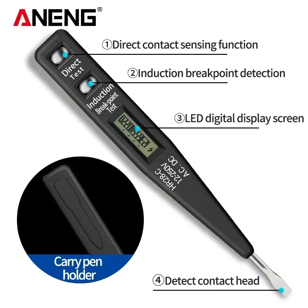  Detector de detección, pluma probadora DC ANENG VD500, punto de interrupción, indicador de detección de línea de fuego cero, herramientas de prueba de continuidad de inductancia - imagen 2
