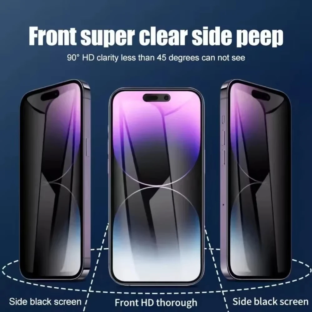 2 uds película de hidrogel antiespía 16 11 12 13 14 15 Pro Max Mini 7 8 Plus Protector de pantalla de privacidad para Iphone XS MAX X XR - imagen 3