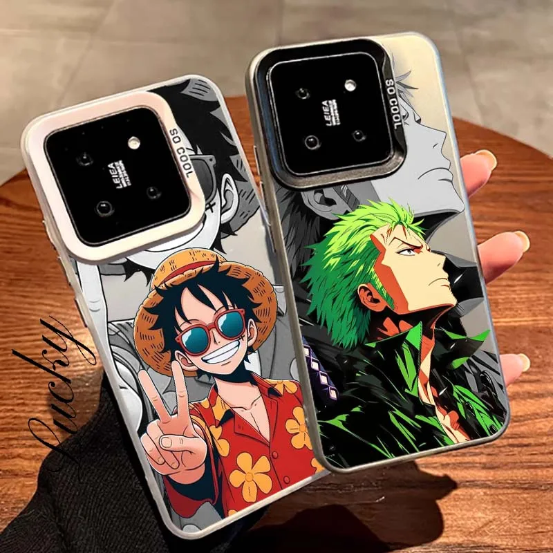 Funda Nami Zoro para Xiaomi Mi 14 14T 13 13T 12 12T 12X 12S 11 11X Lite Pro funda de teléfono plateada de color Ultra mate