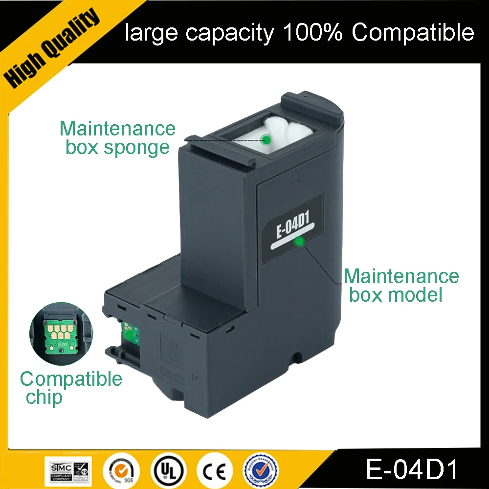 Caja de mantenimiento de tinta T04D1 para impresora Epson L4158 L6178 L6198 ET-3700 ET-3750 ET-2700 ET-2750 ET-2760 ET-4750 3170 5180 5180
